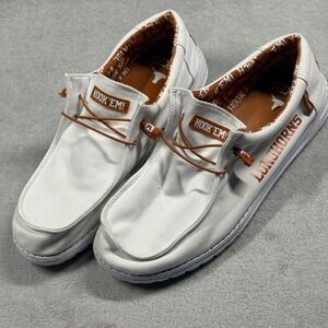 Vaccari 13 Slip On Shoes Mens White Texas Longhorns Hook Em HeyDude Style